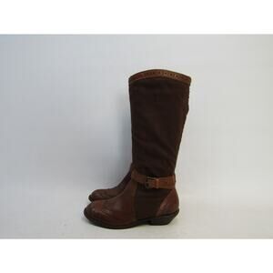 Schuler and Sons Women Sz 6.5 B Brown Leather Zip Buckle Knee High Fashion Boots